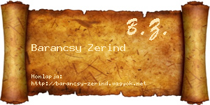 Barancsy Zerind névjegykártya